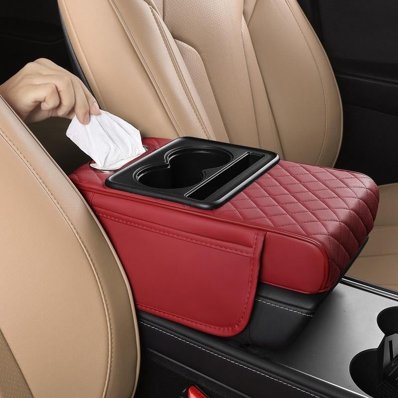 Multifunctional Car Armrest Cushion Organizer | PU Leather