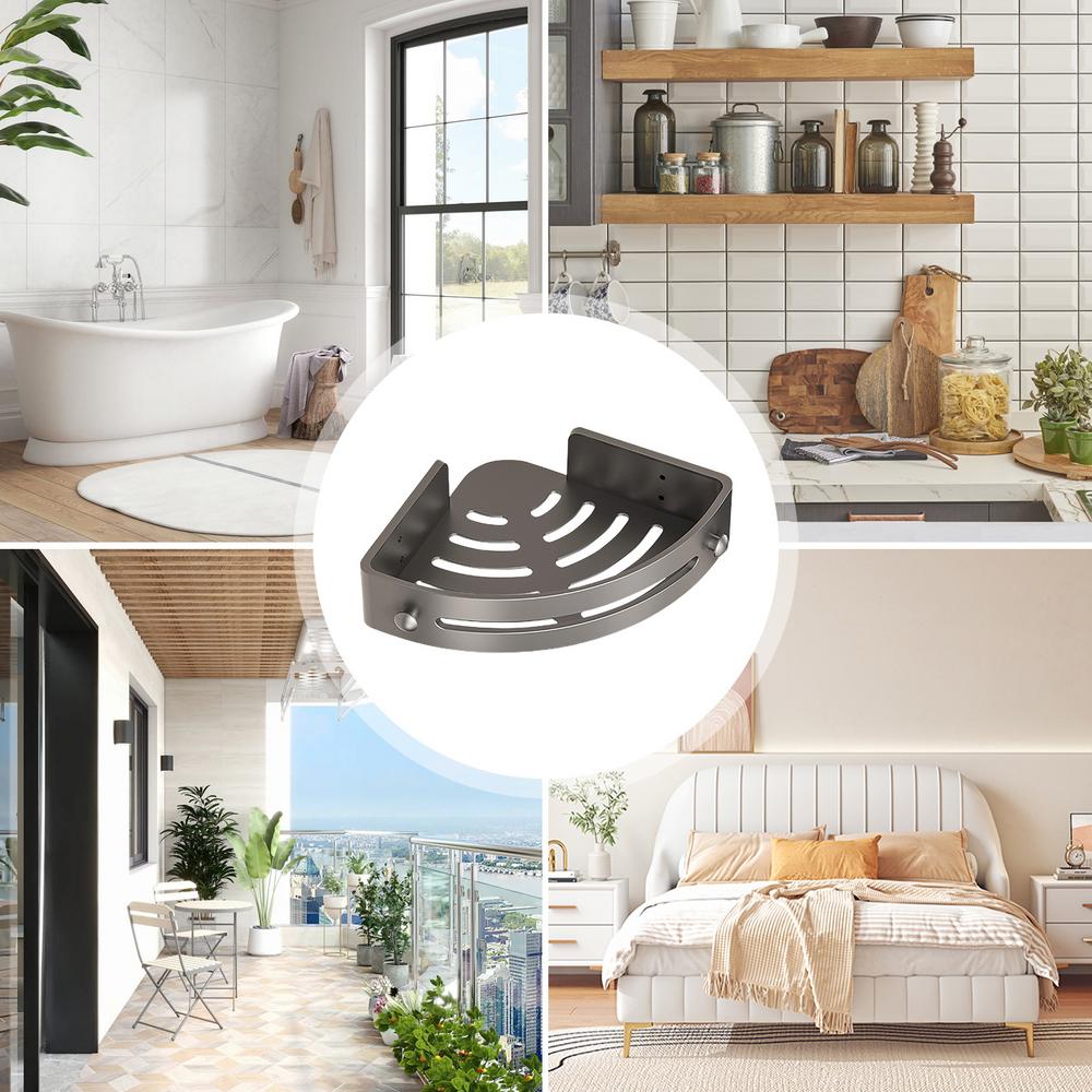 Cartufy™ Rustproof Space Aluminum Bathroom Triangle Shelf