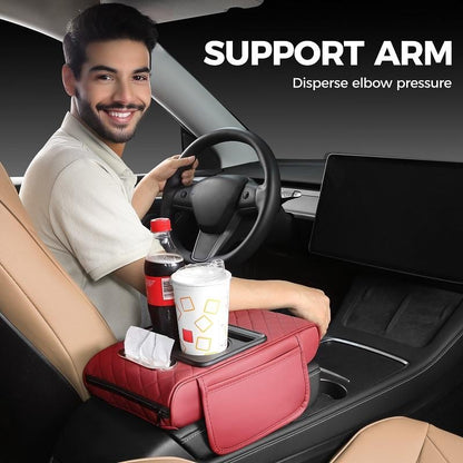 Multifunctional Car Armrest Cushion Organizer | PU Leather