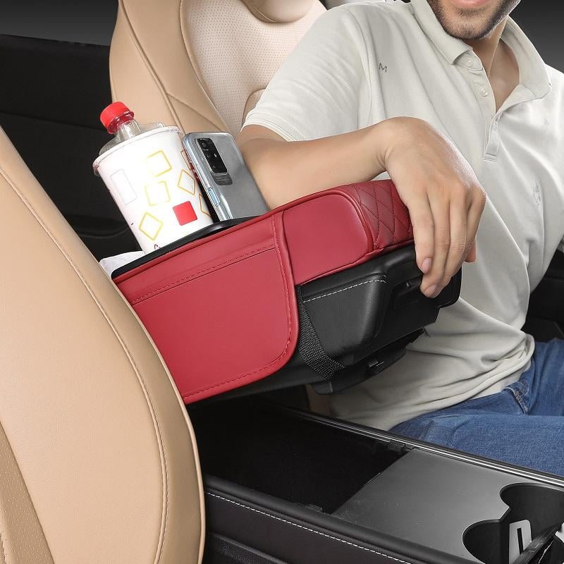 Multifunctional Car Armrest Cushion Organizer | PU Leather