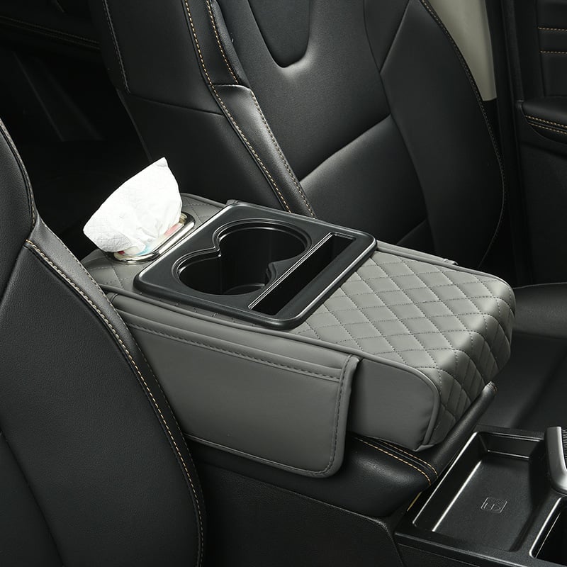 Multifunctional Car Armrest Cushion Organizer | PU Leather