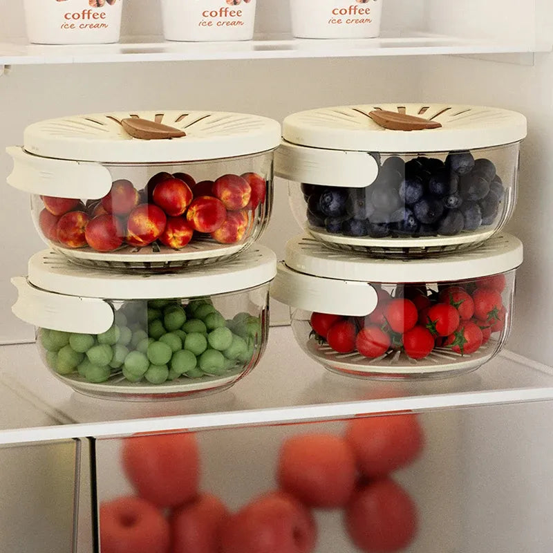 Cartufy™ Foldable Fruit Drain Basket & Refrigerator Crisper Box