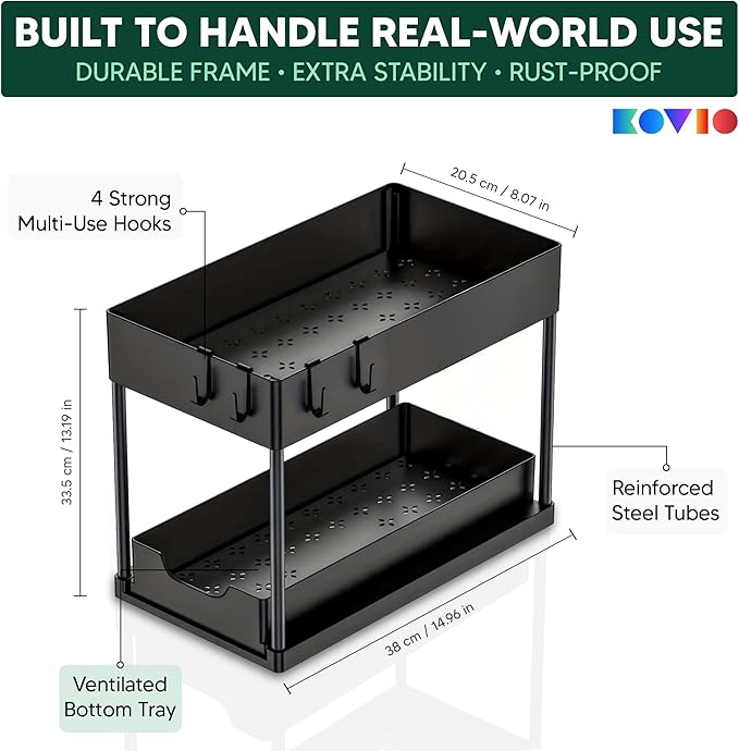 Cartufy™ 2-Tier Under Sink Organiser