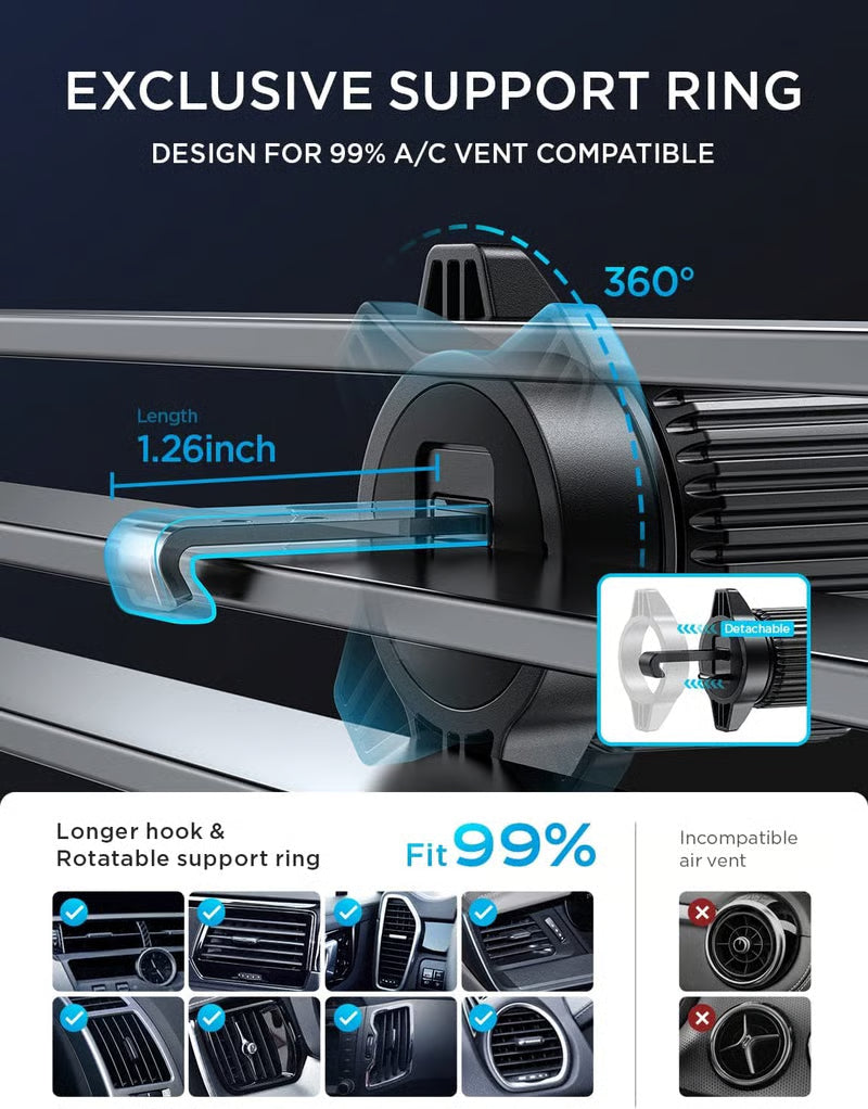 Fall-Proof Air Vent Car Phone Mount Holder | 360° Rotation