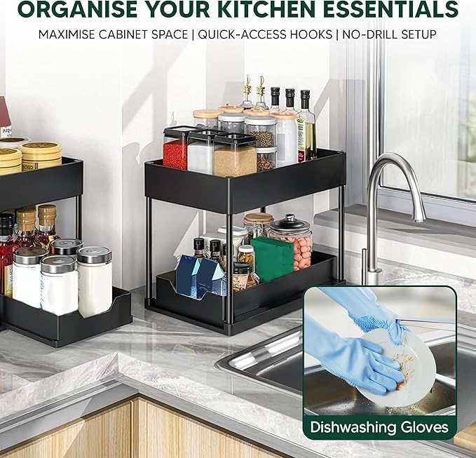 Cartufy™ 2-Tier Under Sink Organiser