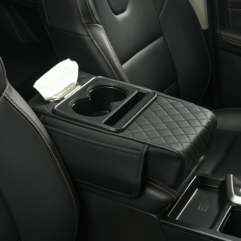 Multifunctional Car Armrest Cushion Organizer | PU Leather