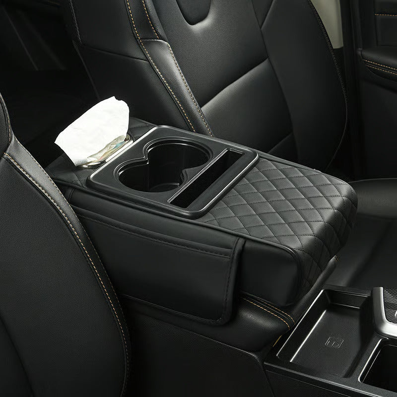 Multifunctional Car Armrest Cushion Organizer | PU Leather