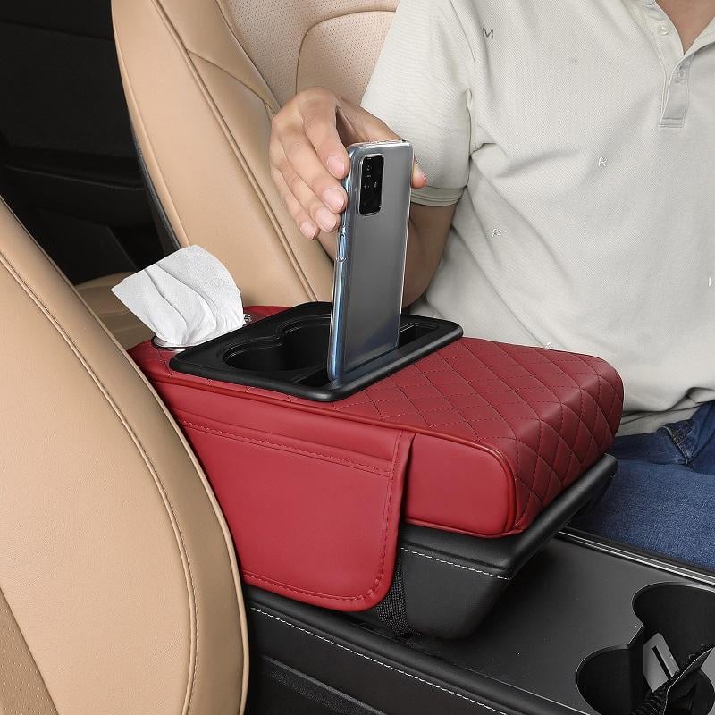 Multifunctional Car Armrest Cushion Organizer | PU Leather