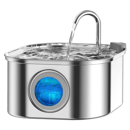 Cartufy™ Cat Water Fountain Stainless Steel, Ultra-Quiet & Triple Filtered