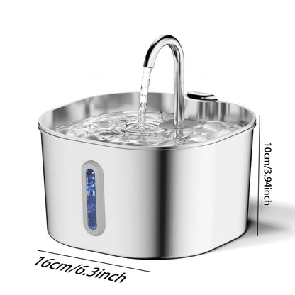 Cartufy™ Cat Water Fountain Stainless Steel, Ultra-Quiet & Triple Filtered
