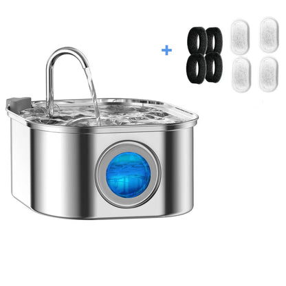 Cartufy™ Cat Water Fountain Stainless Steel, Ultra-Quiet & Triple Filtered