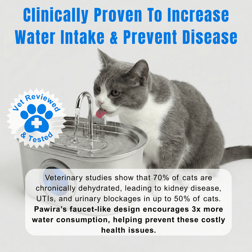 Cartufy™ Cat Water Fountain Stainless Steel, Ultra-Quiet & Triple Filtered