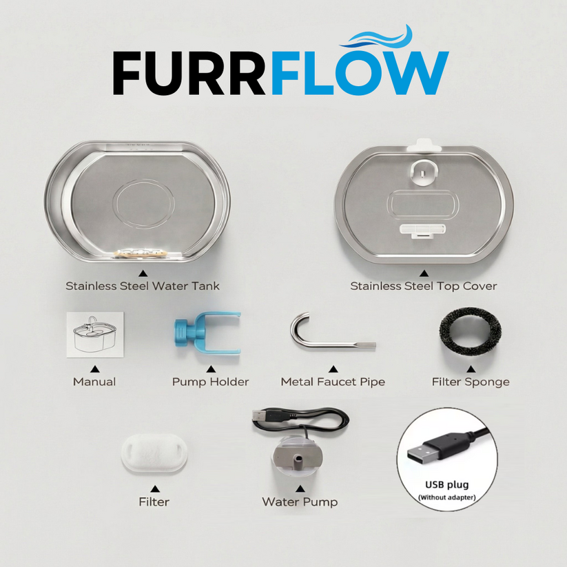 Cartufy™ Cat Water Fountain Stainless Steel, Ultra-Quiet & Triple Filtered