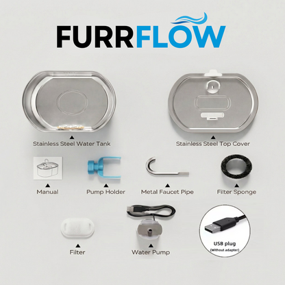 Cartufy™ Cat Water Fountain Stainless Steel, Ultra-Quiet & Triple Filtered