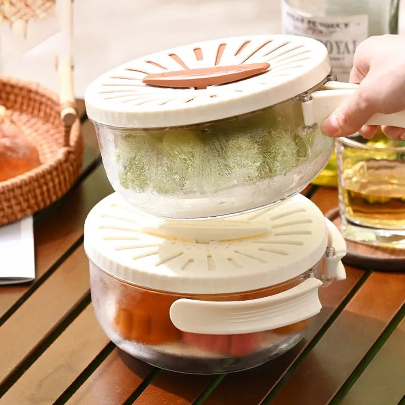 Cartufy™ Foldable Fruit Drain Basket & Refrigerator Crisper Box