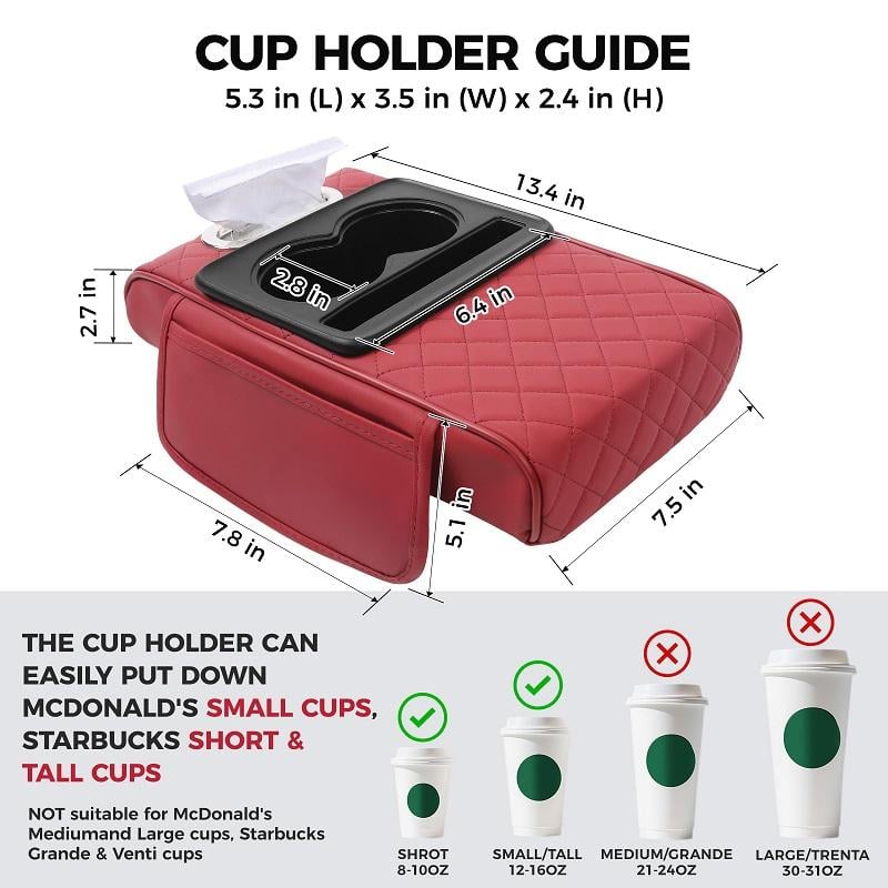 Multifunctional Car Armrest Cushion Organizer | PU Leather