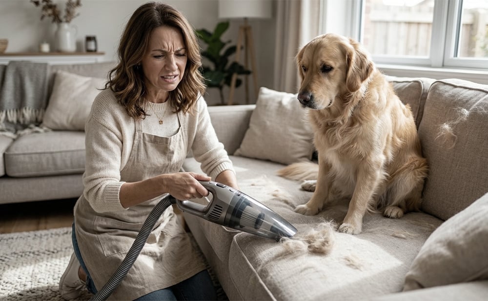 Cartufy™ Dual-Sided Undercoat Rake for Dogs & Cats
