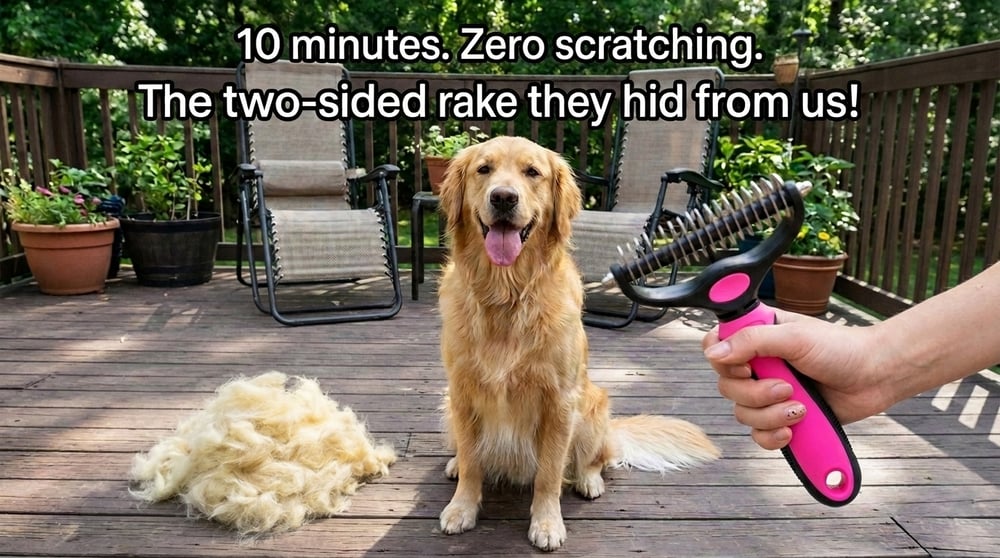 Cartufy™ Dual-Sided Undercoat Rake for Dogs & Cats